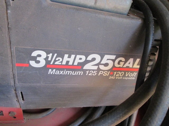 Sears Craftsman 3 1/2 Hp 25 Gallon Compressor with Air Hose - 3