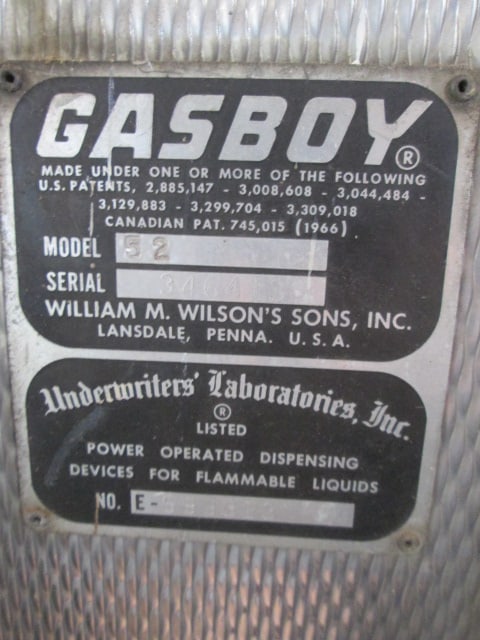 William W. Wilson's Son Inc. Gasboy Model 52 Gas Pump - 5
