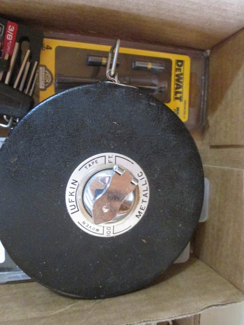 Grouping of Assorted Tools-Allen Wrenches, Fasteners, Lufkin 100' Tape Measure, etc. - 3