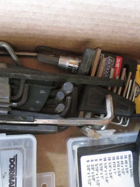 Grouping of Assorted Tools-Allen Wrenches, Fasteners, Lufkin 100' Tape Measure, etc. - 4