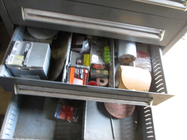 Stanley Vidmar Metal 10 Drawer Tool Cabinet and Contents - 2
