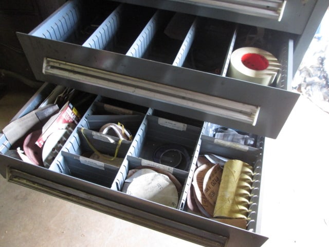 Stanley Vidmar Metal 10 Drawer Tool Cabinet and Contents - 3