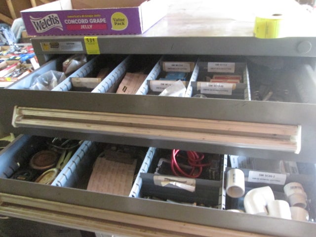 Stanley Vidmar Metal 10 Drawer Tool Cabinet and Contents - 6