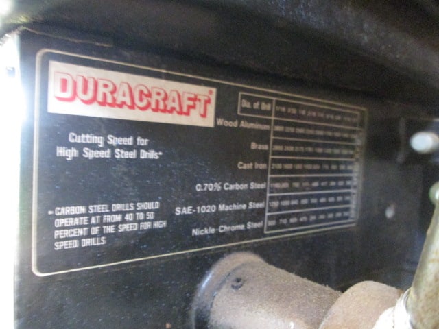 Duracraft 8" Swing Drill Press and Columbian 4" Bench Vise on Metal Work Table - 3