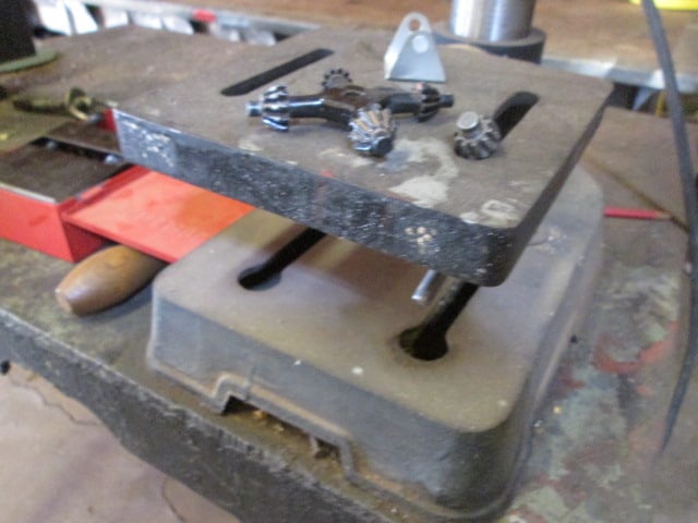 Duracraft 8" Swing Drill Press and Columbian 4" Bench Vise on Metal Work Table - 4
