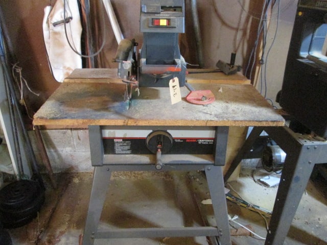 Craftsman 10" Radial Arm Saw with Work Stand: Model C48JL-298, powers on, Local Pickup Only