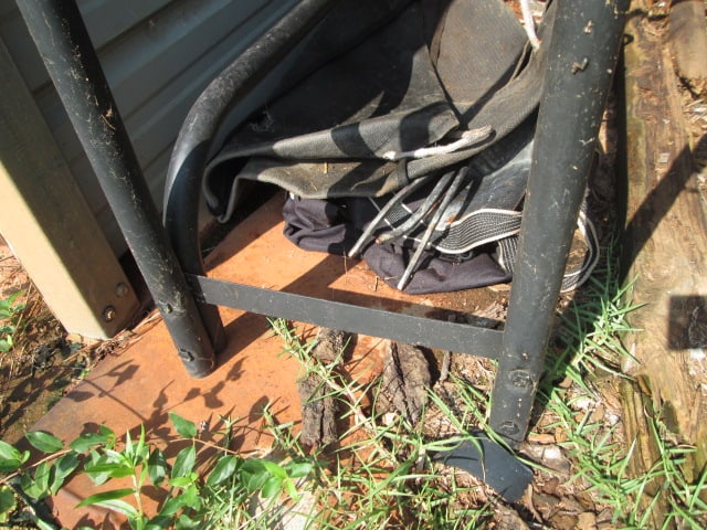 8' Log/Firewood Rack, Canvas Wood Carrier and Fireplace Tools - 3
