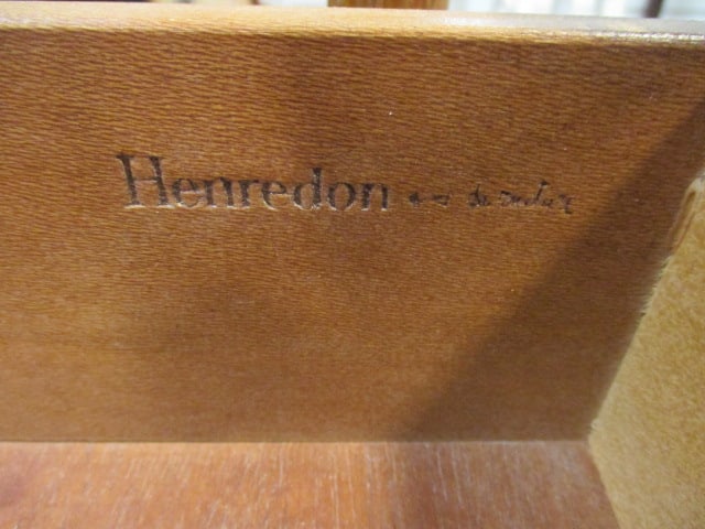 Henredon Oak Desk w/3 Drawers & Cane Seat Chair - 3