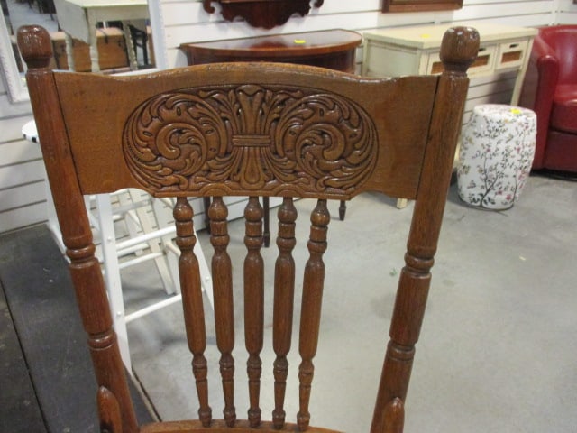 Henredon Oak Desk w/3 Drawers & Cane Seat Chair - 7