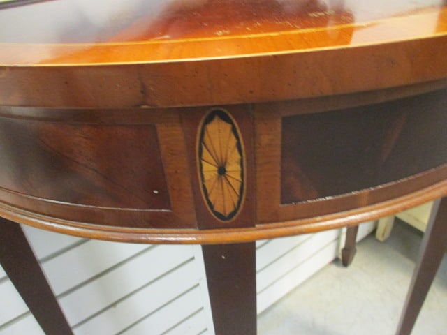 Hekman Inlay Demilune Console Table & Matching Mirror - 6
