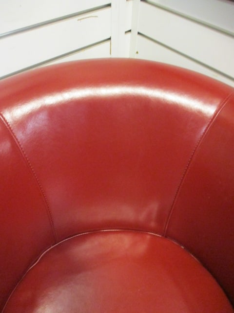 Red Leather Swivel Chair - 2