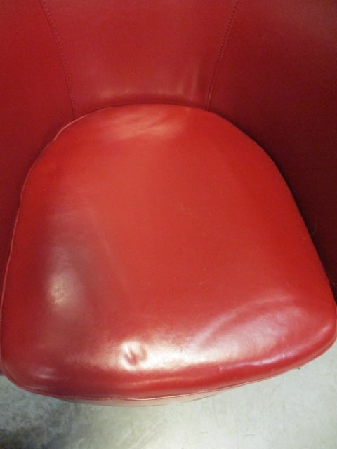 Red Leather Swivel Chair - 3