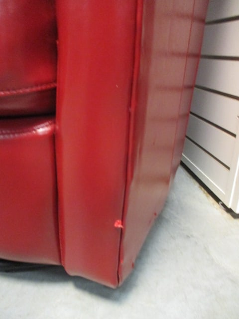 Red Leather Swivel Chair - 4