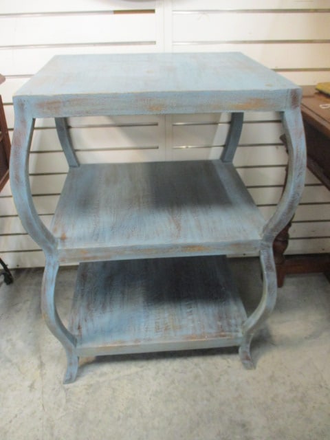 3 Tier Wood Distressed Occasional Table: 22 x 20 x 30