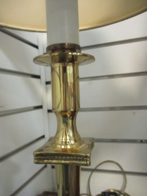 Exelsior Style Brass Lamp w/Black Shade - 3