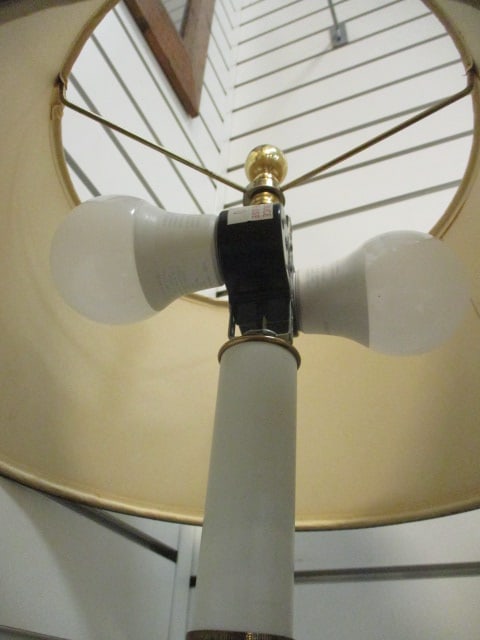 Exelsior Style Brass Lamp w/Black Shade - 4