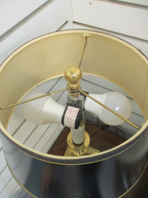 Exelsior Style Brass Lamp w/Black Shade - 6