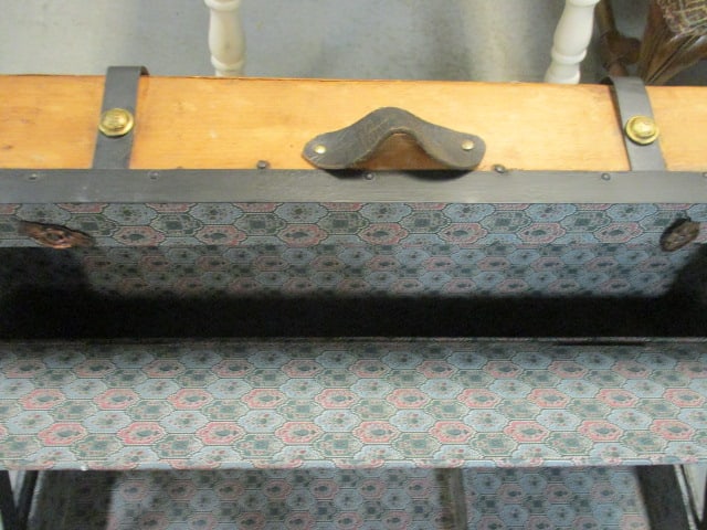 19th Century Dome Top Wood Travel Trunk w/riveted tacks - 4