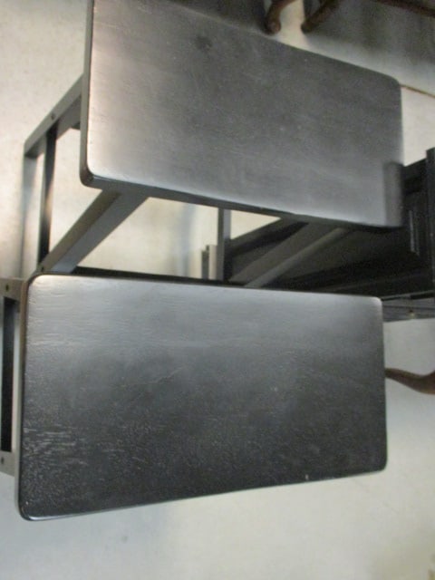 Black Wood Saddleback Stools (PR) - 2