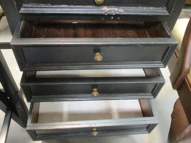 Black Multi Drawer Wood Jewelry Armoire/Cabinet - 4
