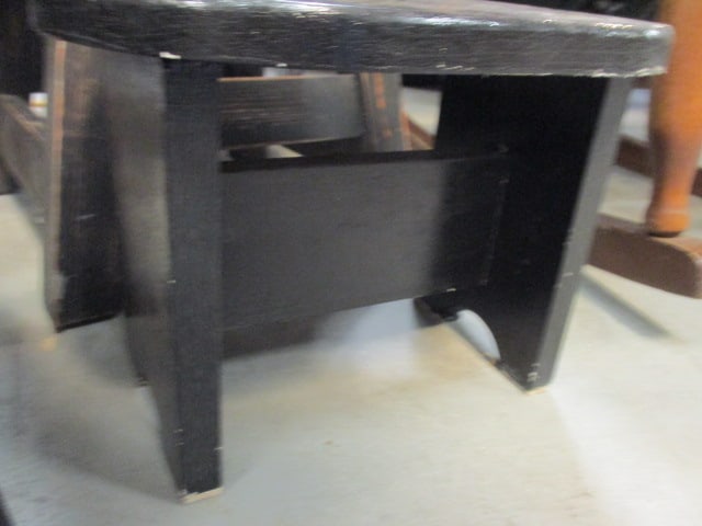 Black Wood Stools (Lot of 2) - 5