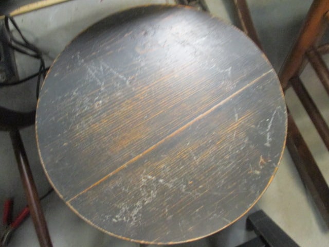 Black Wood Stools (Lot of 2) - 4