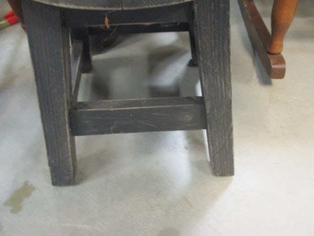 Black Wood Stools (Lot of 2) - 5