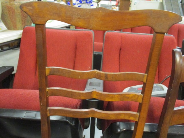 Vtg. French Style Oak Side Chair w/Woven Cane Seat (2) - 6