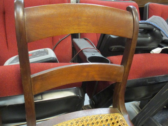 Vtg. French Style Oak Side Chair w/Woven Cane Seat (2) - 7