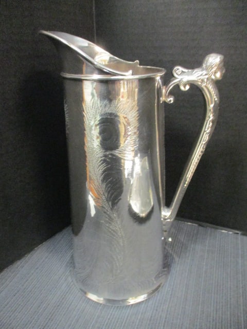 James Tufts Silverplate 10" Pitcher & Square 10" Tray - 4