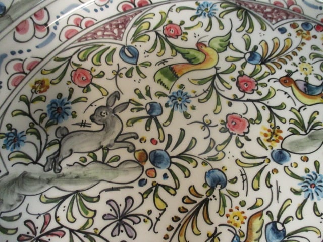 Portuguese Handpainted Round Platter/Plate w/animal motif - 3