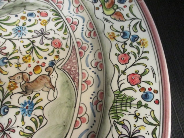 Portuguese Handpainted Round Platter/Plate w/animal motif - 4