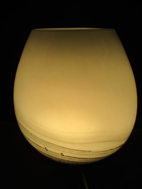 Daniele Innovations Gray Handblown Art Glass Table Lamp: 12" W x 14" H