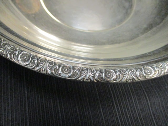 Sterling Silver Serving Bowl w/Decorative Rim (9.36 OZT) - 3