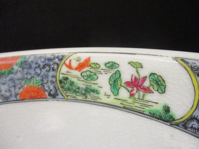Handpainted Decorative Asian Theme Ceramic Bowl - 3