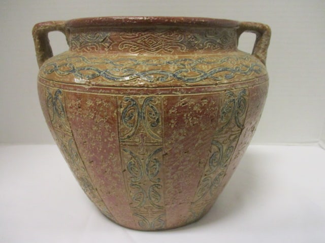 Rustic Double Handle Amphora Vase/Planter: 7" Diam x 9" Deep