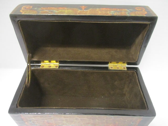 Lacquered Folk Art Style Handpainted Box - 3