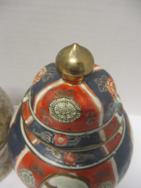 Haeger Ginger Jar (8 1/2) & Japanese Mari Ginger Jar (7 1/2") - 2