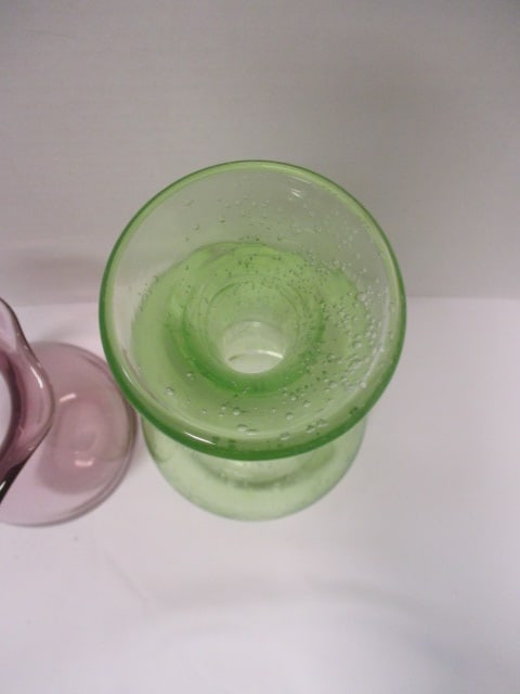 2 Colored Glass Vases - 4