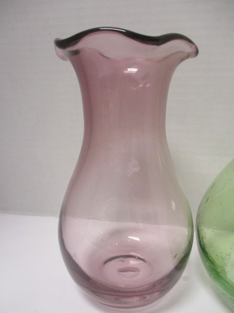 2 Colored Glass Vases - 5