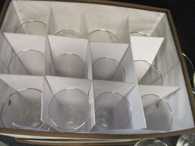 Vtg. Crystal Cocktail Stems w/Silver Trim - 5