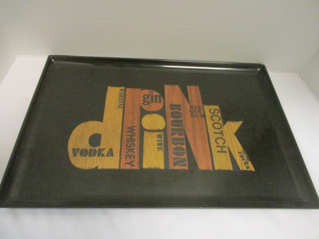 Couroc of Monterrey Mid Century Serving Tray in Resin Lacquer: 18 x 12 1/2