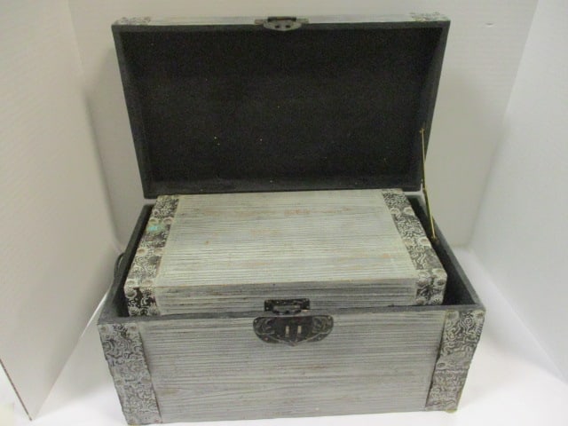 2 PC Nested Weathered Grey Storage Boxes (1 of 6)
