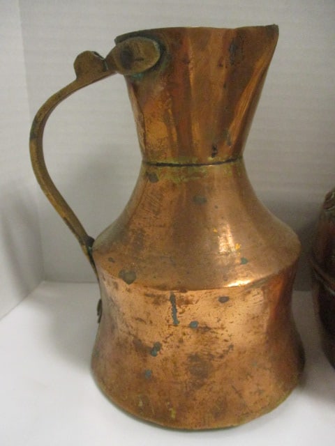 Copper Pitchers (Lot of 2) & Copper Kettle #2 - 2