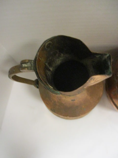 Copper Pitchers (Lot of 2) & Copper Kettle #2 - 3
