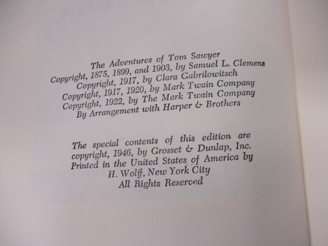 Vtg. Books-Adventures of Tom Sawyer 1946 & 1948 Adv. Of - 5