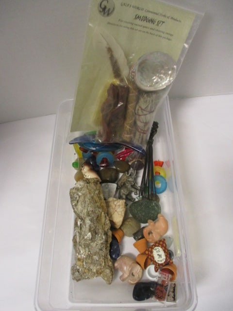 Ceremonial Smudging Set in Pack, Miniature Trinkets, etc.: see all pictures