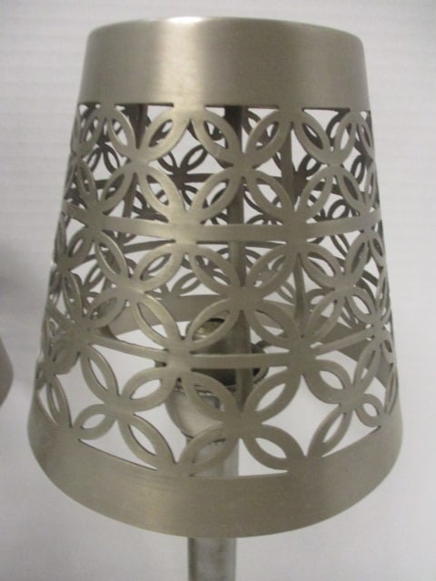 Brushed Silver Tone Accent Candle Holders - 4