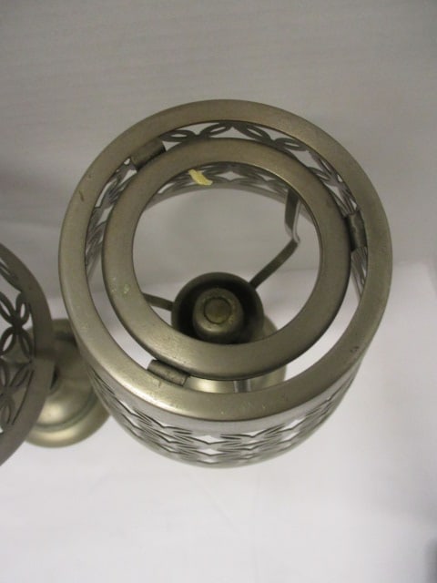 Brushed Silver Tone Accent Candle Holders - 5