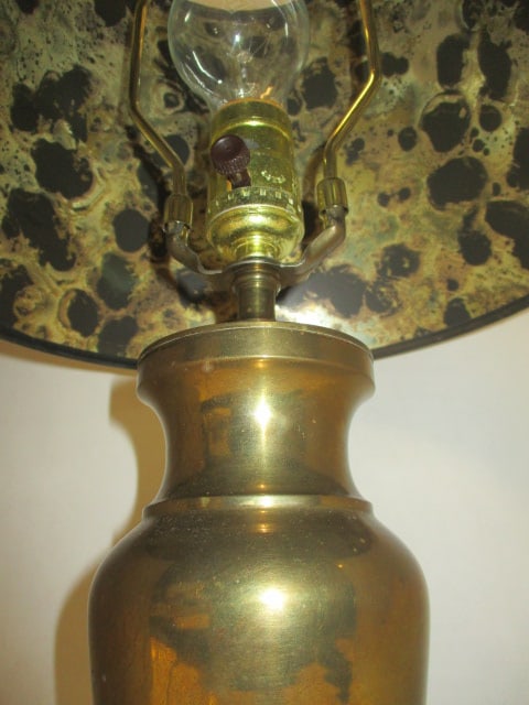 Brass Urn Style Table Lamp w/Black Shade - 3